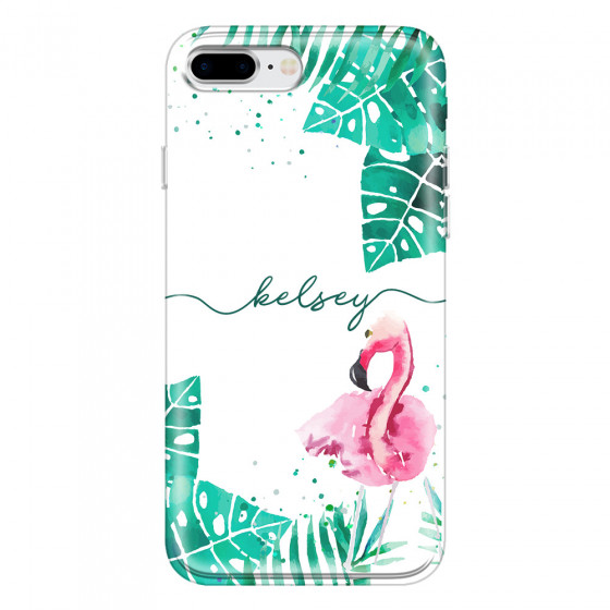 APPLE - iPhone 8 Plus - Soft Clear Case - Flamingo Watercolor