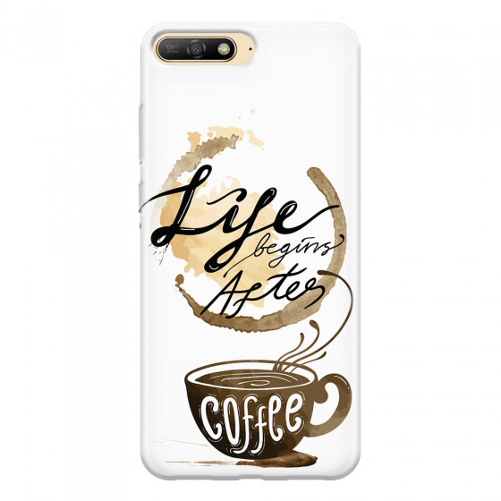 HUAWEI - Y6 2018 - Soft Clear Case - Life begins after coffee