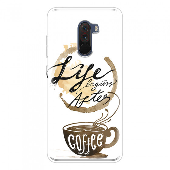 XIAOMI - Pocophone F1 - Soft Clear Case - Life begins after coffee