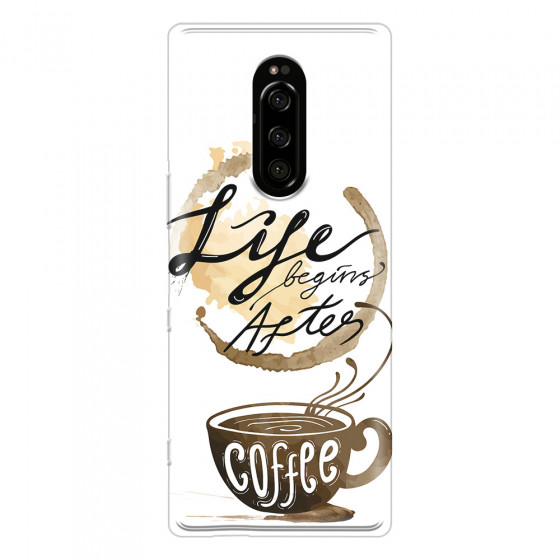 SONY - Sony 1 - Soft Clear Case - Life begins after coffee