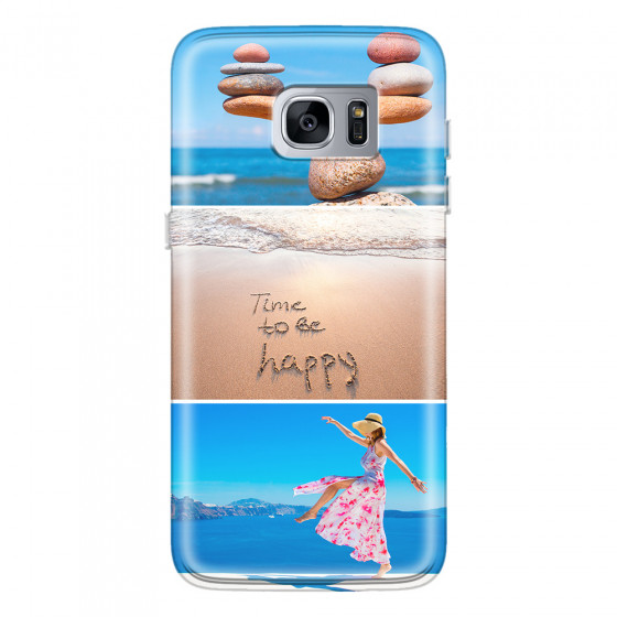 SAMSUNG - Galaxy S7 Edge - Soft Clear Case - Collage of 3