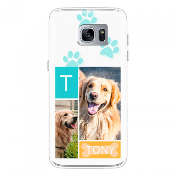 SAMSUNG - Galaxy S7 Edge - Soft Clear Case - Dog Collage