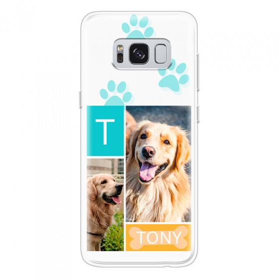 SAMSUNG - Galaxy S8 Plus - Soft Clear Case - Dog Collage
