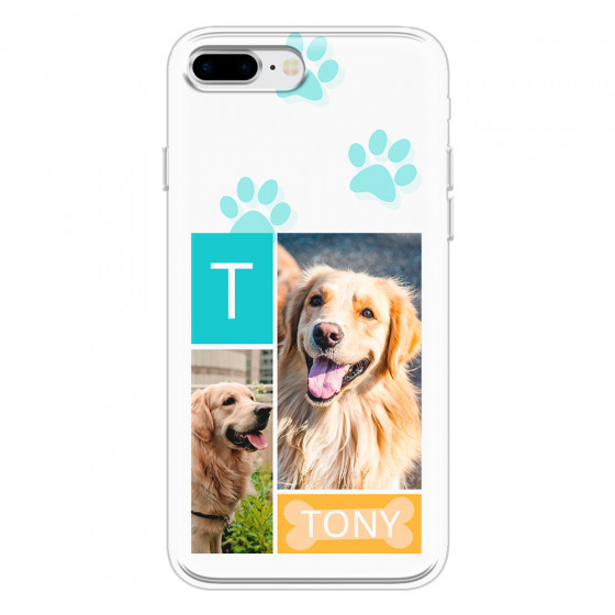 APPLE - iPhone 8 Plus - Soft Clear Case - Dog Collage