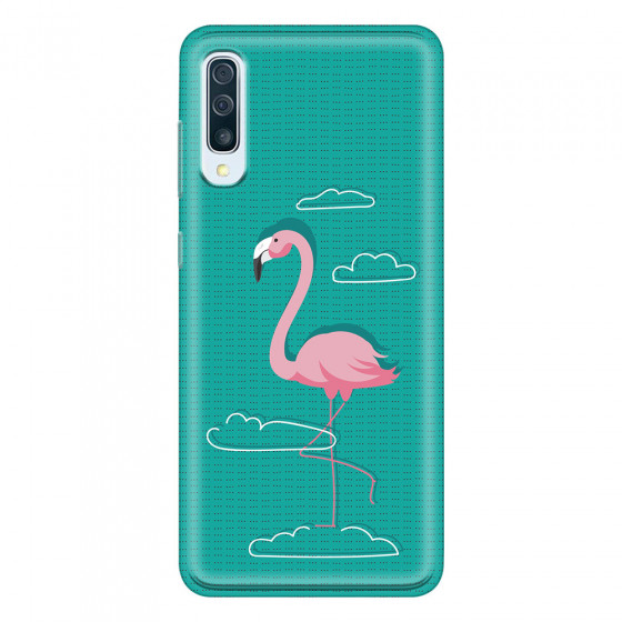 SAMSUNG - Galaxy A50 - Soft Clear Case - Cartoon Flamingo