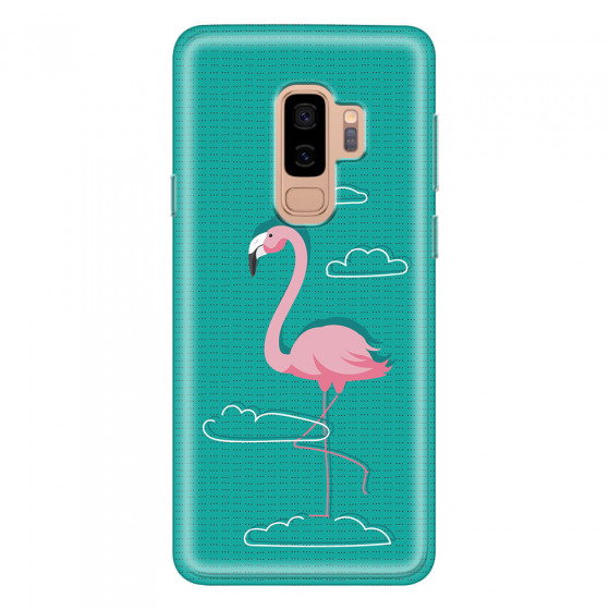 SAMSUNG - Galaxy S9 Plus 2018 - Soft Clear Case - Cartoon Flamingo