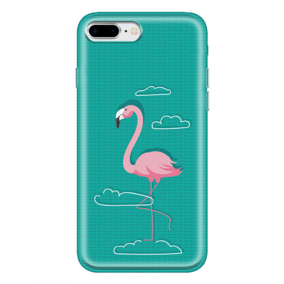 APPLE - iPhone 8 Plus - Soft Clear Case - Cartoon Flamingo