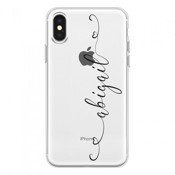 APPLE - iPhone X - Soft Clear Case - Dark Hearts Handwritten