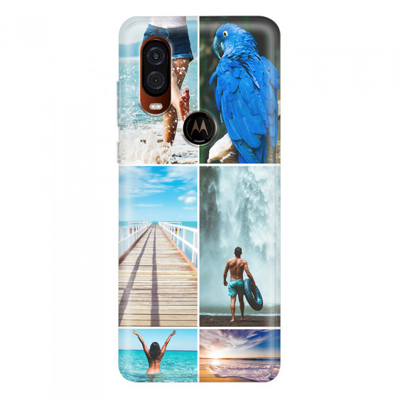 MOTOROLA by LENOVO - Moto One Vision - Soft Clear Case - Collage of 6