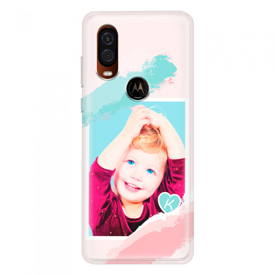 MOTOROLA by LENOVO - Moto One Vision - Soft Clear Case - Kids Initial Photo