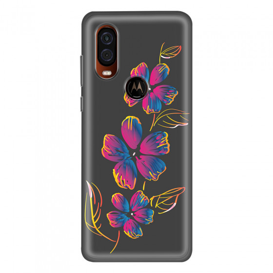 MOTOROLA by LENOVO - Moto One Vision - Soft Clear Case - Spring Flowers In The Dark
