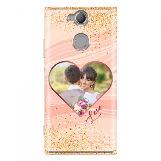 SONY - Sony XA2 - Soft Clear Case - Glitter Love Heart Photo