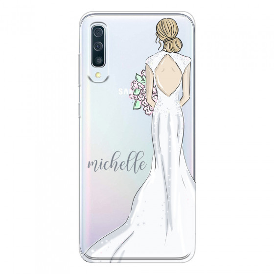 SAMSUNG - Galaxy A50 - Soft Clear Case - Bride To Be Blonde Dark