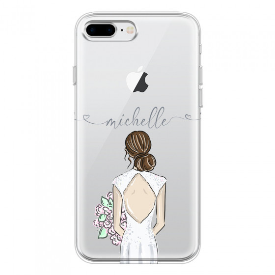 APPLE - iPhone 8 Plus - Soft Clear Case - Bride To Be Brunette II. Dark