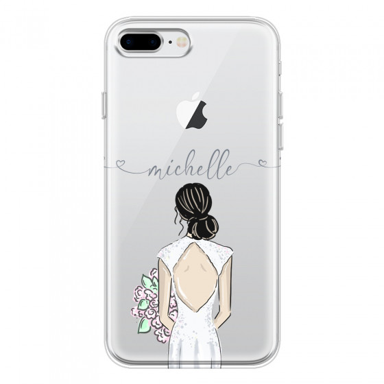 APPLE - iPhone 8 Plus - Soft Clear Case - Bride To Be Blackhair II. Dark