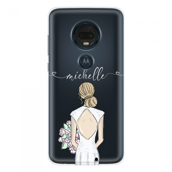 MOTOROLA by LENOVO - Moto G7 Plus - Soft Clear Case - Bride To Be Blonde II.
