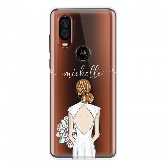 MOTOROLA by LENOVO - Moto One Vision - Soft Clear Case - Bride To Be Redhead II.