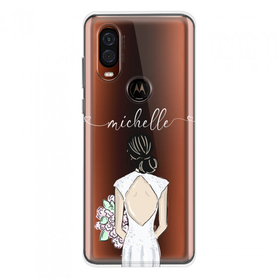 MOTOROLA by LENOVO - Moto One Vision - Soft Clear Case - Bride To Be Blackhair II.