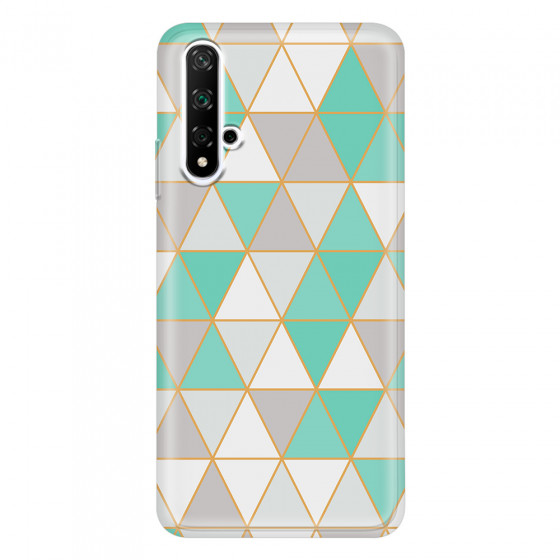 HONOR - Honor 20 - Soft Clear Case - Green Triangle Pattern