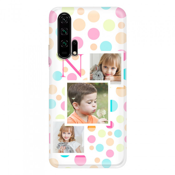 HONOR - Honor 20 Pro - Soft Clear Case - Cute Dots Initial