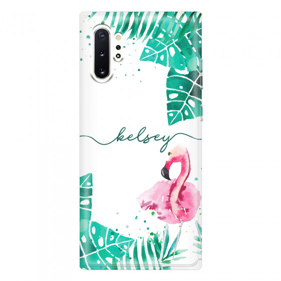 SAMSUNG - Galaxy Note 10 Plus - Soft Clear Case - Flamingo Watercolor