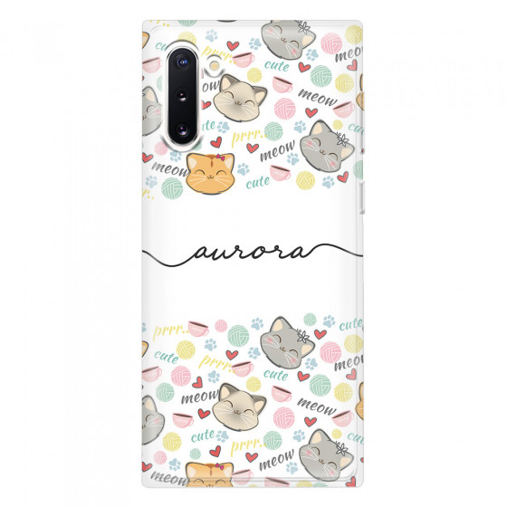 SAMSUNG - Galaxy Note 10 - Soft Clear Case - Cute Kitten Pattern