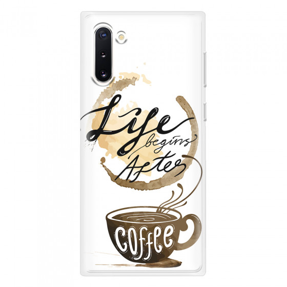 SAMSUNG - Galaxy Note 10 - Soft Clear Case - Life begins after coffee