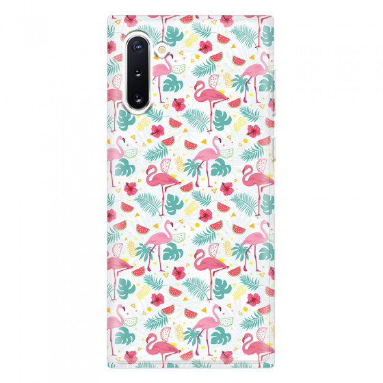 SAMSUNG - Galaxy Note 10 - Soft Clear Case - Tropical Flamingo II