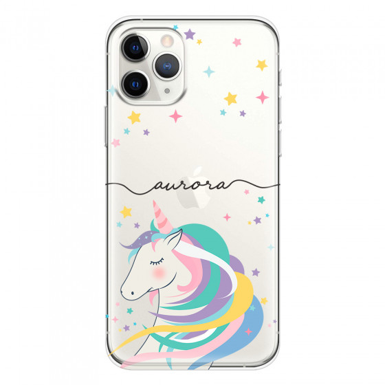 APPLE - iPhone 11 Pro - Soft Clear Case - Clear Unicorn Handwritten