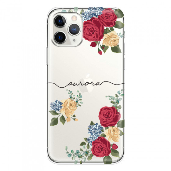 APPLE - iPhone 11 Pro - Soft Clear Case - Red Floral Handwritten