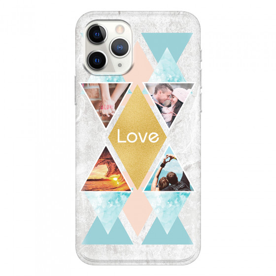 APPLE - iPhone 11 Pro - Soft Clear Case - Triangle Love Photo