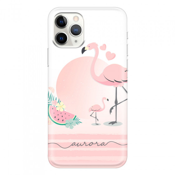 APPLE - iPhone 11 Pro Max - Soft Clear Case - Flamingo Vibes Handwritten