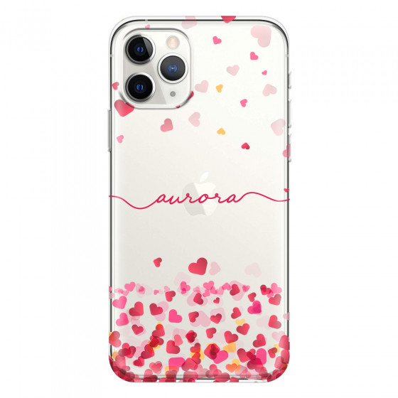 APPLE - iPhone 11 Pro Max - Soft Clear Case - Scattered Hearts