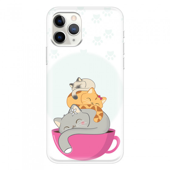 APPLE - iPhone 11 Pro Max - Soft Clear Case - Sleep Tight Kitty