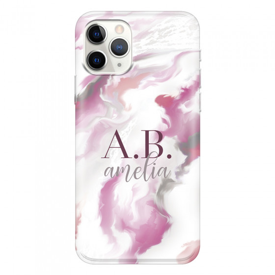 APPLE - iPhone 11 Pro Max - Soft Clear Case - Streamflow Pink Ocean