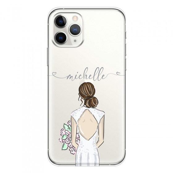 APPLE - iPhone 11 Pro Max - Soft Clear Case - Bride To Be Brunette II. Dark