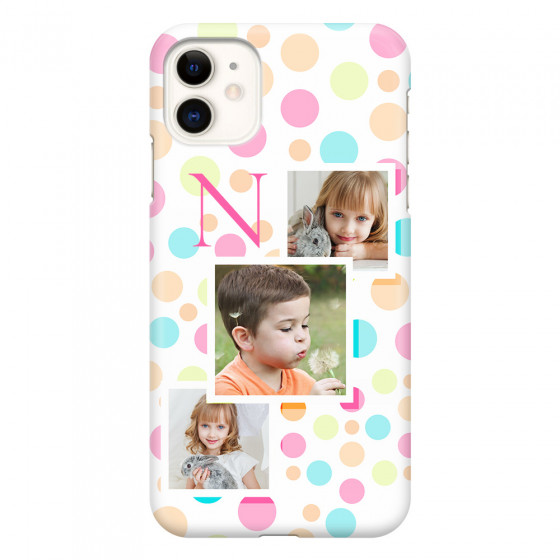 APPLE - iPhone 11 - 3D Snap Case - Cute Dots Initial