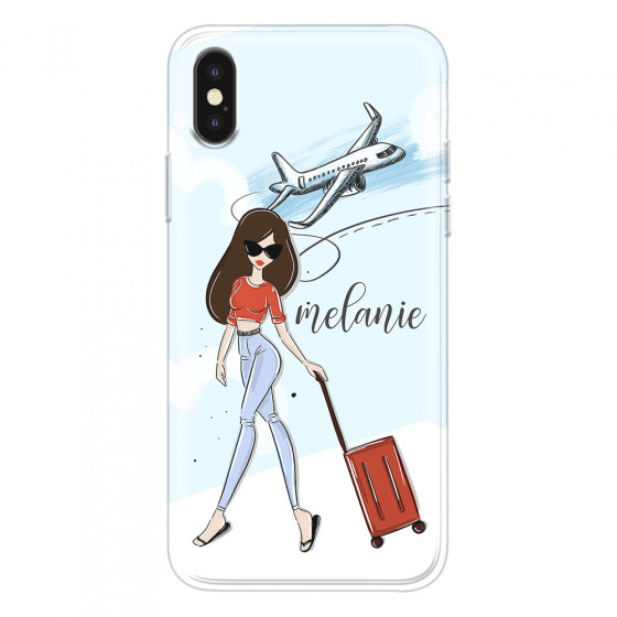 APPLE - iPhone XS - Soft Clear Case - Travelers Duo Brunette