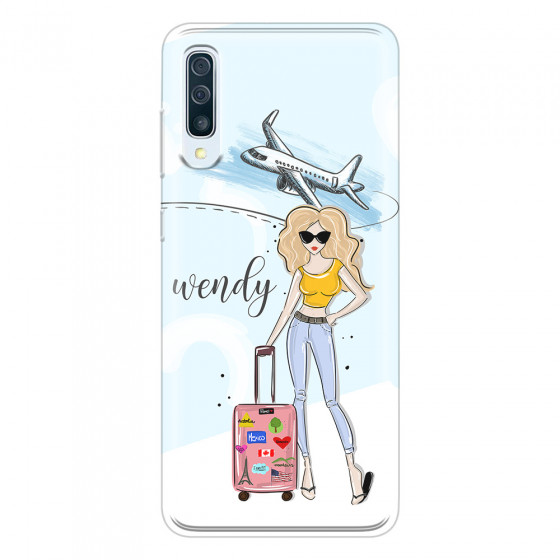 SAMSUNG - Galaxy A70 - Soft Clear Case - Travelers Duo Blonde