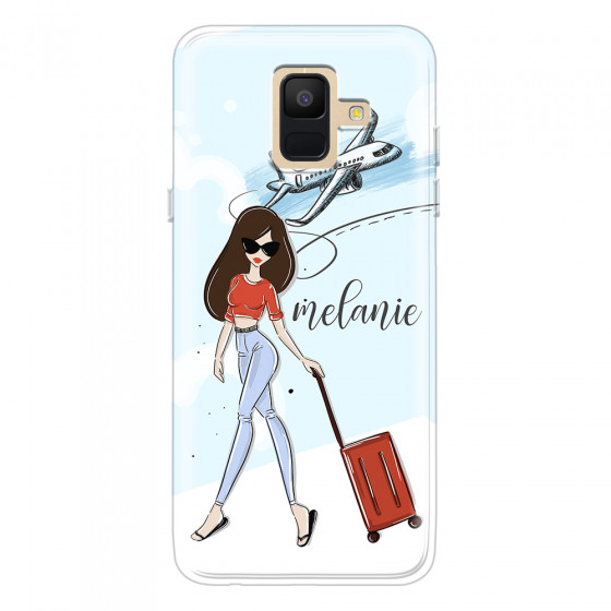 SAMSUNG - Galaxy A6 2018 - Soft Clear Case - Travelers Duo Brunette