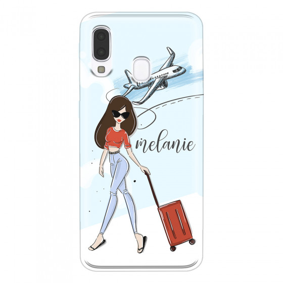 SAMSUNG - Galaxy A40 - Soft Clear Case - Travelers Duo Brunette