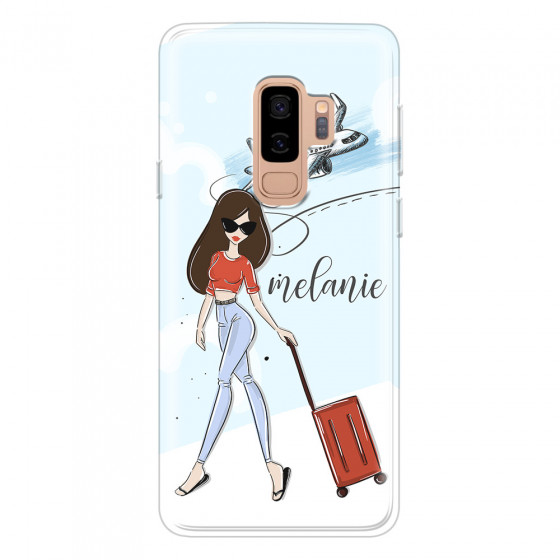 SAMSUNG - Galaxy S9 Plus 2018 - Soft Clear Case - Travelers Duo Brunette