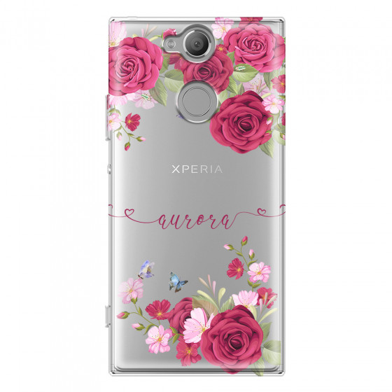 SONY - Sony XA2 - Soft Clear Case - Rose Garden with Monogram