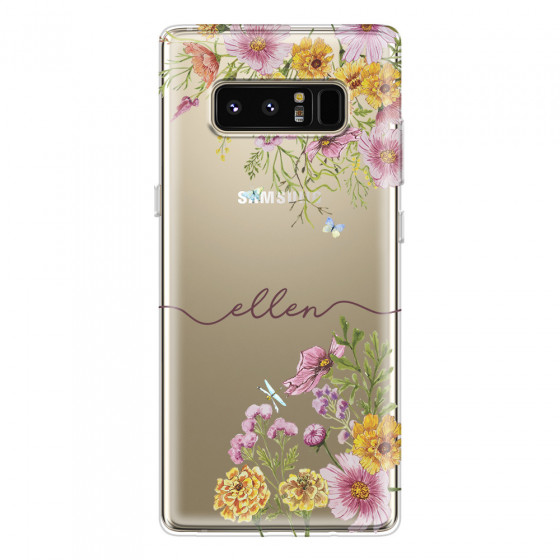 SAMSUNG - Galaxy Note 8 - Soft Clear Case - Meadow Garden with Monogram