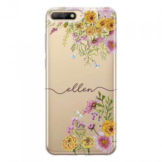 HUAWEI - Y6 2018 - Soft Clear Case - Meadow Garden with Monogram