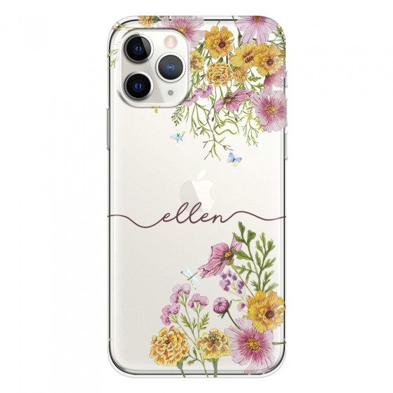 APPLE - iPhone 11 Pro - Soft Clear Case - Meadow Garden with Monogram