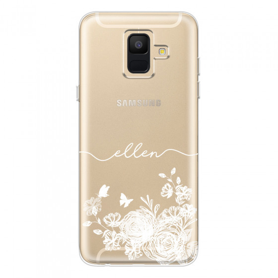 SAMSUNG - Galaxy A6 2018 - Soft Clear Case - Handwritten White Lace