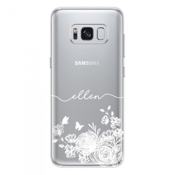 SAMSUNG - Galaxy S8 Plus - Soft Clear Case - Handwritten White Lace
