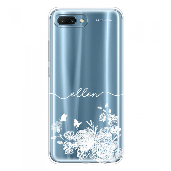 HONOR - Honor 10 - Soft Clear Case - Handwritten White Lace