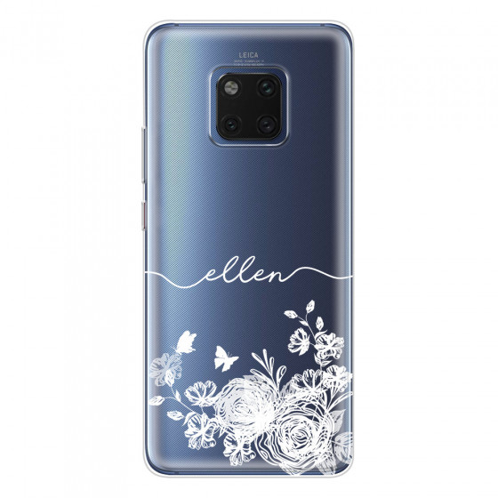 HUAWEI - Mate 20 Pro - Soft Clear Case - Handwritten White Lace